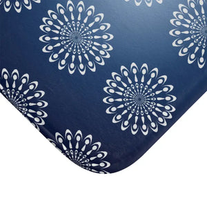 Bath Mat Geometric Pattern Navy Blue Bold Modern Style Dipaliz - Home & Garden