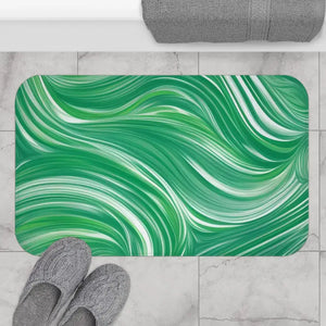 Bath Mat - Wavy Pattern Pre Constructed Soft Design - Dipaliz - 34’’ × 21’’ - Mats & Rugs