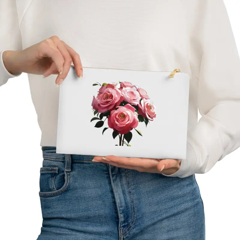 Chic Floral Cosmetic Bag: Style & Function On-the-go - White / one Size Bags