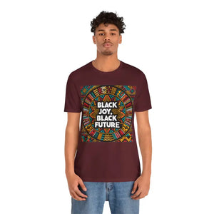 Black Joy Short Sleeve Tee - Vibrant Future Celebration - Dipaliz - Maroon / s - T-shirts