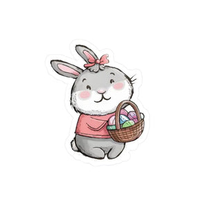 Easter Bunny Sticker Kiss Cut Vinyl Decal Spring Basket - Dipaliz - 3’’ x 4’’ / Kiss-cut / Satin - Decorative Stickers