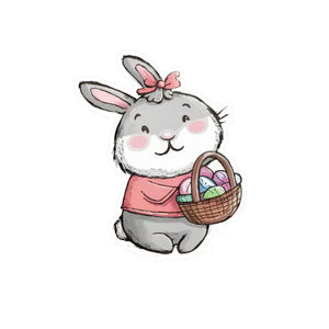 Easter Bunny Sticker Kiss Cut Vinyl Decal Spring Basket - Dipaliz - 6’’ x 8’’ / Kiss-cut / Satin - Decorative Stickers
