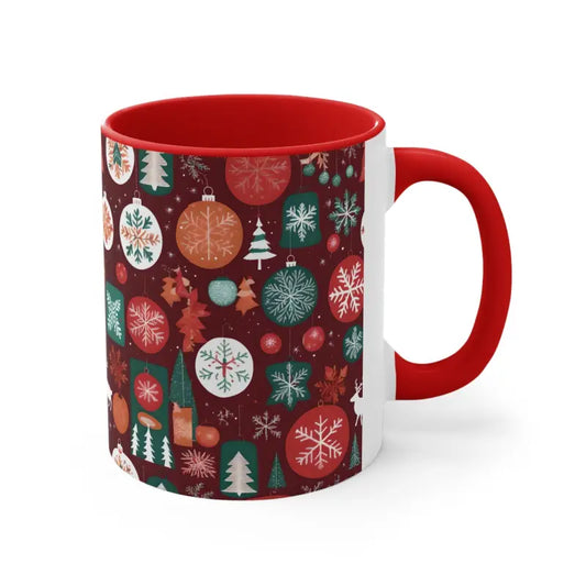 Elevate your Sip with Dipaliz Accent Coffee Mug - Red / 11oz