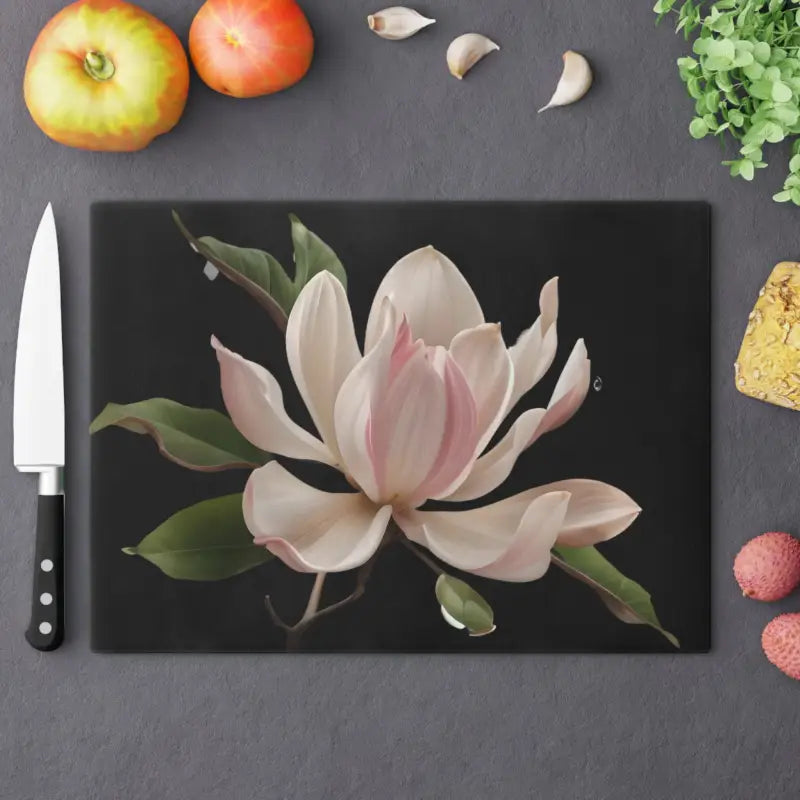 Elevate your Kitchen with a Large Pink Flower Cutting Board - Home Decor