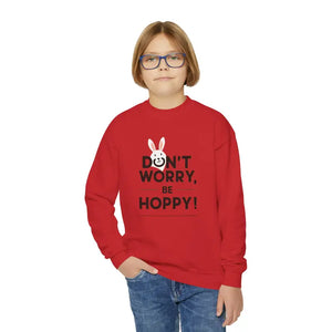 Youth Crewneck Don’t Worry be Hoppy Easter Sweatshirt - Dipaliz - Sweatshirts