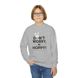 Youth Crewneck Don’t Worry be Hoppy Easter Sweatshirt - Dipaliz - Sweatshirts