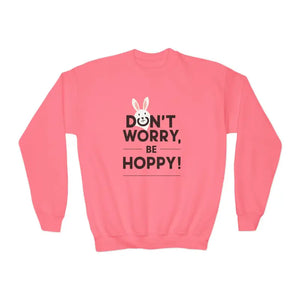 Youth Crewneck Don’t Worry be Hoppy Easter Sweatshirt - Dipaliz - Sweatshirts