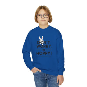 Youth Crewneck Don’t Worry be Hoppy Easter Sweatshirt - Dipaliz - Sweatshirts