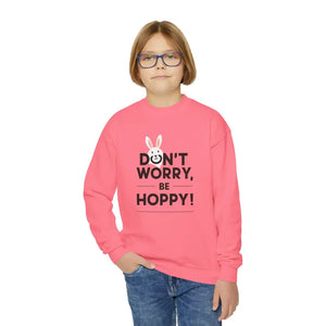 Youth Crewneck Don’t Worry be Hoppy Easter Sweatshirt - Dipaliz - Sweatshirts