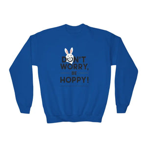 Youth Crewneck Don’t Worry be Hoppy Easter Sweatshirt - Dipaliz - Sweatshirts