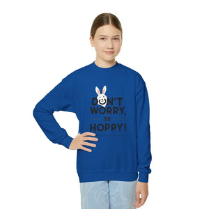 Youth Crewneck Don’t Worry be Hoppy Easter Sweatshirt - Dipaliz - Royal / Xs - Sweatshirts