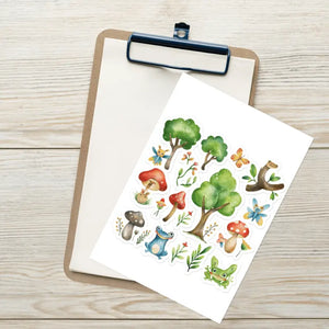 Trees Sticker Sheet - Vibrant Nature Decor - Dipaliz - Decorative Stickers