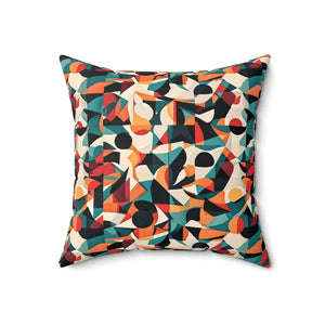 Abstract Pattern Square Pillow - Vibrant Modern Home Decor - Dipaliz - Throw Pillows