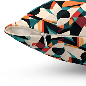 Abstract Pattern Square Pillow - Vibrant Modern Home Decor - Dipaliz - Throw Pillows
