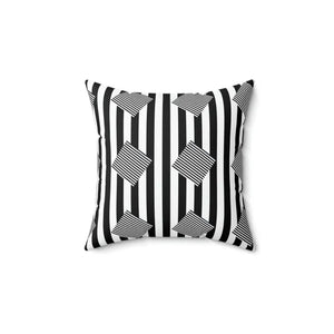 Spun Polyester Square Pillow Black Stripes Pattern Bold Modern Dipaliz - 14’’ × - Throw Pillows