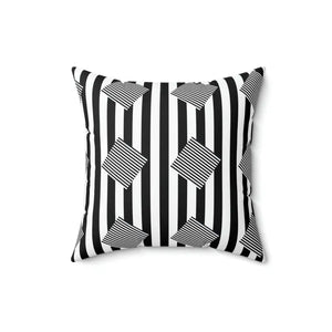 Spun Polyester Square Pillow Black Stripes Pattern Bold Modern Dipaliz - 16’’ × - Throw Pillows