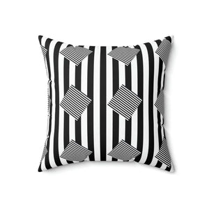 Spun Polyester Square Pillow Black Stripes Pattern Bold Modern Dipaliz - 18’’ × - Throw Pillows