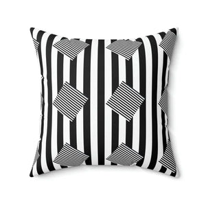 Spun Polyester Square Pillow Black Stripes Pattern Bold Modern Dipaliz - 20’’ × - Throw Pillows
