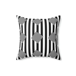 Spun Polyester Square Pillow Black Stripes Pattern Bold Modern Dipaliz - Throw Pillows