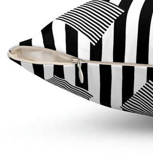 Spun Polyester Square Pillow Black Stripes Pattern Bold Modern Dipaliz - Throw Pillows