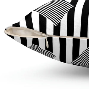 Spun Polyester Square Pillow Black Stripes Pattern Bold Modern Dipaliz - Throw Pillows