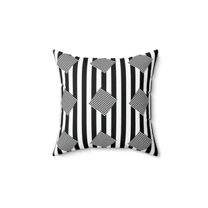 Spun Polyester Square Pillow Black Stripes Pattern Bold Modern Dipaliz - Throw Pillows