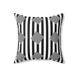 Spun Polyester Square Pillow Black Stripes Pattern Bold Modern Dipaliz - Throw Pillows