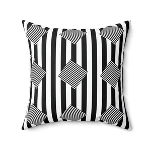 Spun Polyester Square Pillow Black Stripes Pattern Bold Modern Dipaliz - Throw Pillows