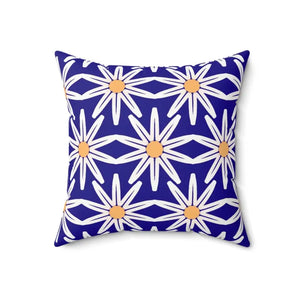 Polyester Square Pillow White Flowers Elegant Comfort - Dipaliz - Throw Pillows