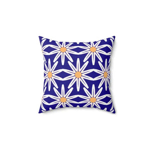 Polyester Square Pillow White Flowers Elegant Comfort - Dipaliz - Throw Pillows