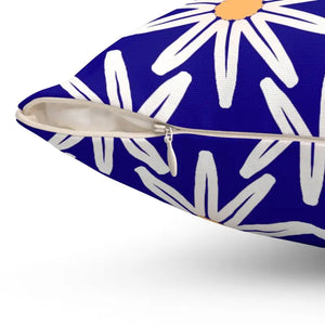 Polyester Square Pillow White Flowers Elegant Comfort - Dipaliz - Throw Pillows