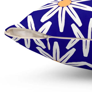 Polyester Square Pillow White Flowers Elegant Comfort - Dipaliz - Throw Pillows