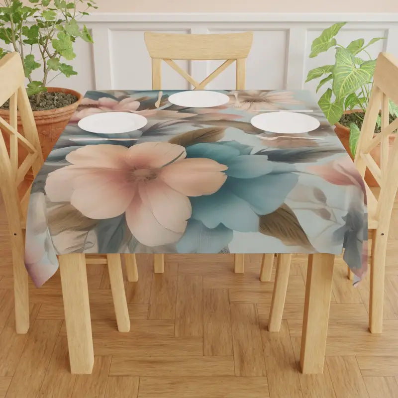 Elevate your Dining with a Large Flowers Tablecloth! - one Size / White Home Decor