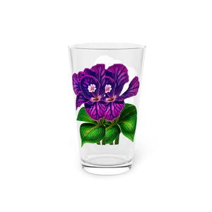 Pint Glass - Purple Flower Women’s Fashion Style - Dipaliz - 16oz - Beer Glasses