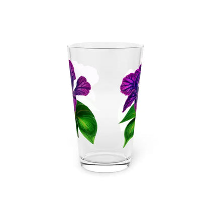 Elevate your Pint Glass Game with Purple Flower Flair - 16oz Mug