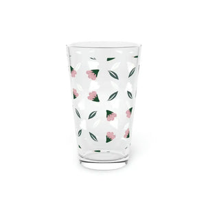 Tumblers - Pint Glass Pastel Flora Modern Lifestyle - Dipaliz 16oz