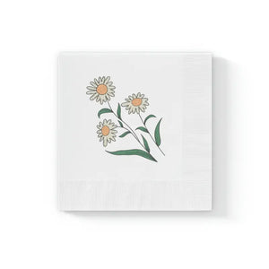 White Coined Napkins - Elegant Party Essential - Dipaliz - 6.5’’ x / 50 Pcs - Paper