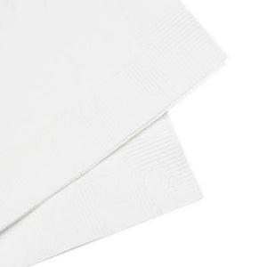 White Coined Napkins - Elegant Rose Pattern - Dipaliz - Paper