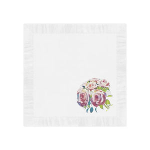 White Coined Napkins - Elegant Rose Pattern - Dipaliz - Paper