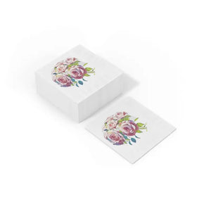 White Coined Napkins - Elegant Rose Pattern - Dipaliz - Paper