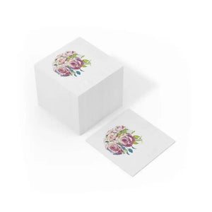 White Coined Napkins - Elegant Rose Pattern - Dipaliz - Paper