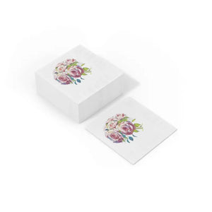 White Coined Napkins - Elegant Rose Pattern - Dipaliz - Paper