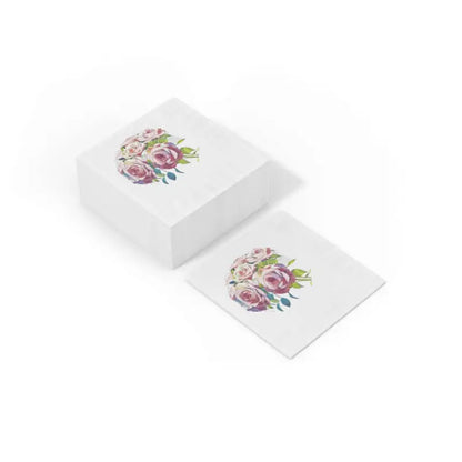 Elegant Events with Rose-printed White Coined Napkins - Home Decor