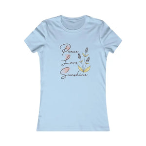 Peace Love Sunshine Tee - Women’s Favorite Soft Cotton Top - Dipaliz - s / Baby Blue - T-shirts