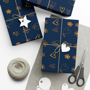 Navy Blue Gift Wrap Papers Eco-friendly Stunning Style - Dipaliz - Wrapping Paper