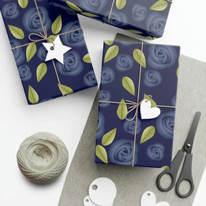 Blue Roses Gift Wrap Papers - Elegant Style - Dipaliz - Wrapping Paper