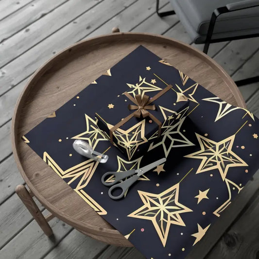 Shine Bright: Christmas Stars Gift Wrap for Festive Flair - 30’’ x 20’’ / Matte Home Decor