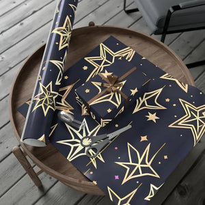 Christmas Stars Gift Wrap Papers - Dazzling Holiday Design - Dipaliz - 30’’ x 144’’ / Satin - Wrapping Paper