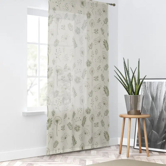 Elevate your Home Decor Game with Leaves Window Curtain - Sheer / White / 50’’ × 84’’