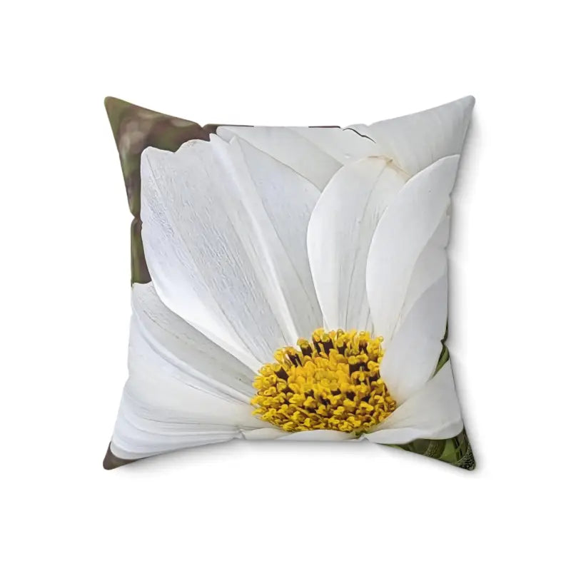 Elevate your Space with a White Daisy Flower Throw Pillow - 18’’ × Home Decor